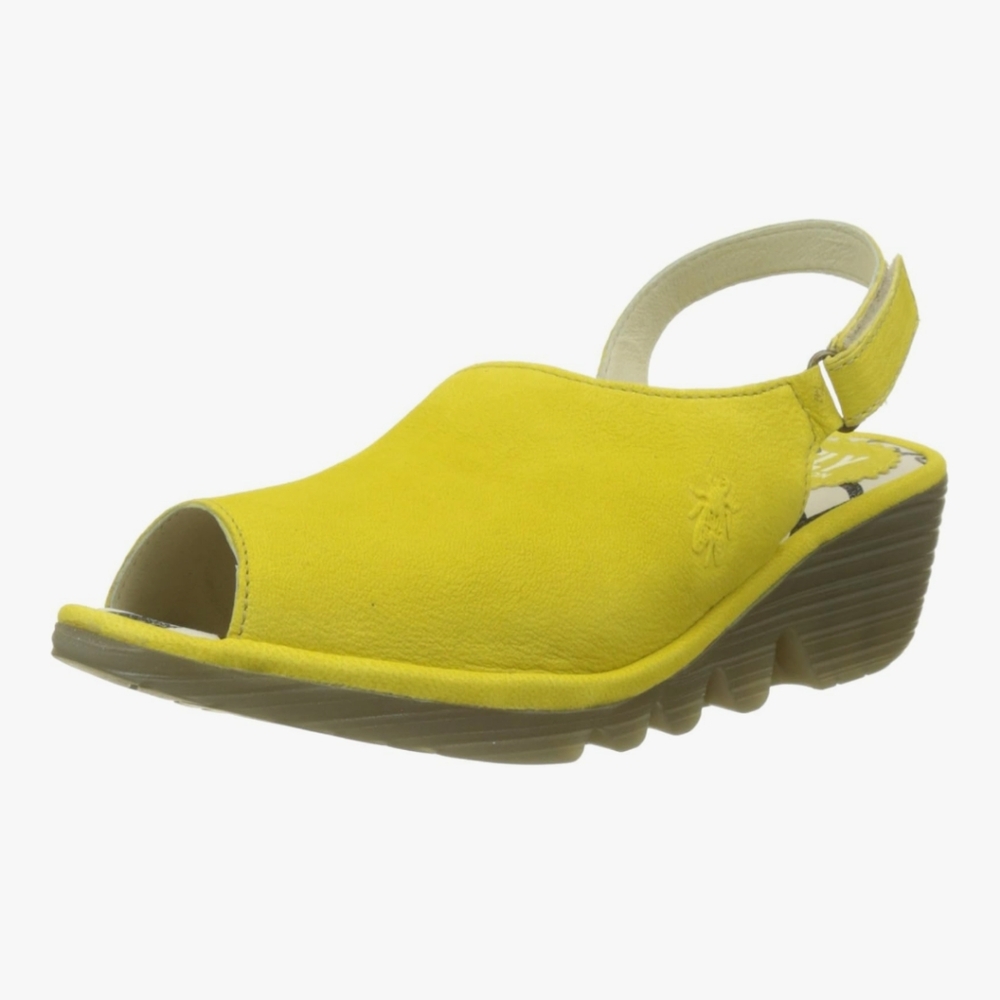 New Fly London Women's Yellow Lemon Wedge Sandals 39 - Picture 2 of 13